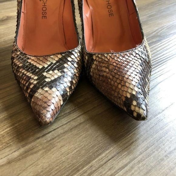 L'AUTRE CHOSE Snake Printed Leather Pumps Pointy - Picture 6 of 8